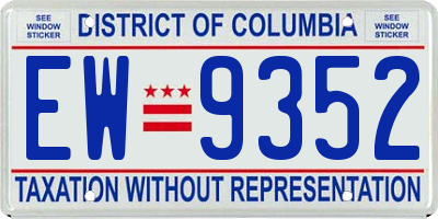 DC license plate EW9352