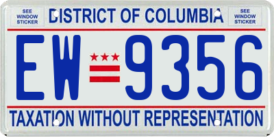 DC license plate EW9356