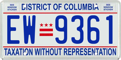 DC license plate EW9361