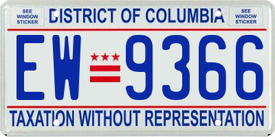 DC license plate EW9366
