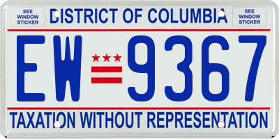 DC license plate EW9367