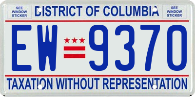 DC license plate EW9370