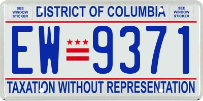 DC license plate EW9371