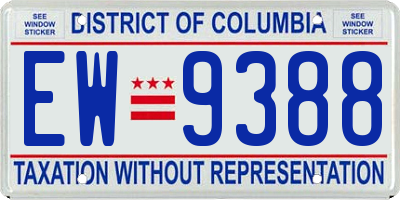 DC license plate EW9388