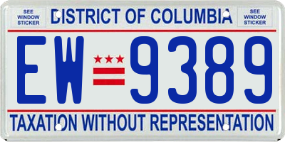 DC license plate EW9389