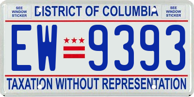 DC license plate EW9393
