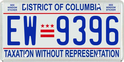 DC license plate EW9396
