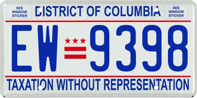 DC license plate EW9398
