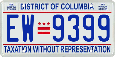 DC license plate EW9399