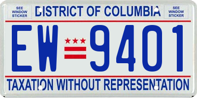 DC license plate EW9401
