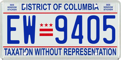 DC license plate EW9405