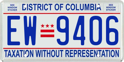 DC license plate EW9406