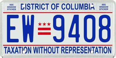 DC license plate EW9408