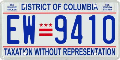 DC license plate EW9410