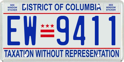 DC license plate EW9411