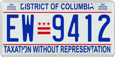 DC license plate EW9412