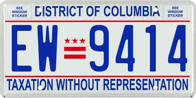 DC license plate EW9414
