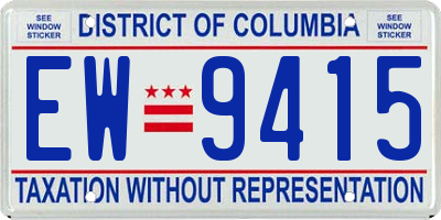 DC license plate EW9415