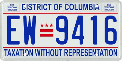 DC license plate EW9416