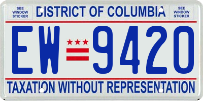 DC license plate EW9420