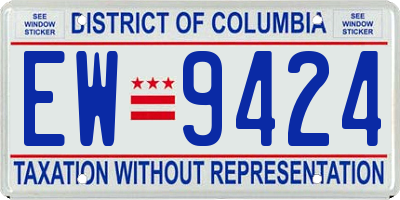 DC license plate EW9424
