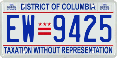 DC license plate EW9425