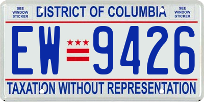 DC license plate EW9426