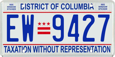 DC license plate EW9427