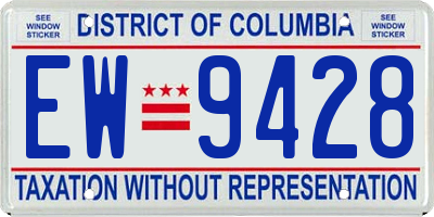 DC license plate EW9428
