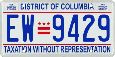 DC license plate EW9429