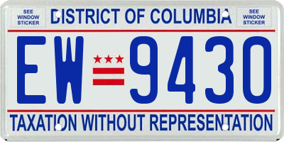 DC license plate EW9430