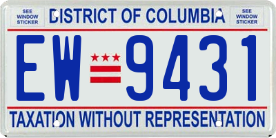 DC license plate EW9431