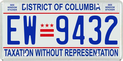 DC license plate EW9432