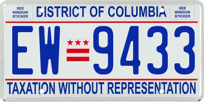 DC license plate EW9433