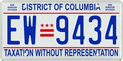 DC license plate EW9434