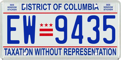 DC license plate EW9435