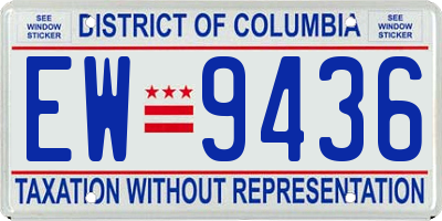 DC license plate EW9436