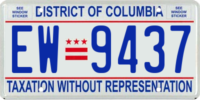 DC license plate EW9437