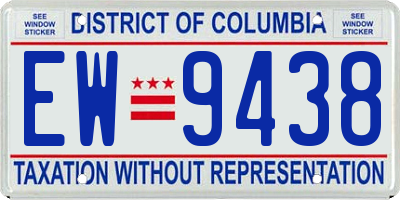 DC license plate EW9438