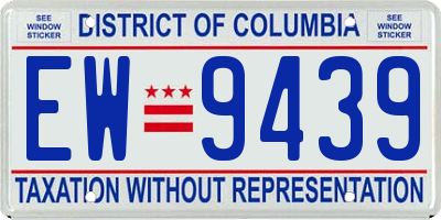 DC license plate EW9439