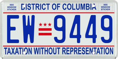 DC license plate EW9449