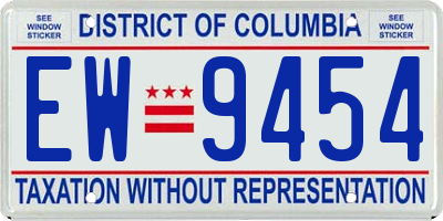 DC license plate EW9454