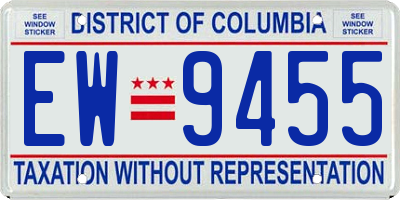 DC license plate EW9455