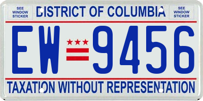 DC license plate EW9456