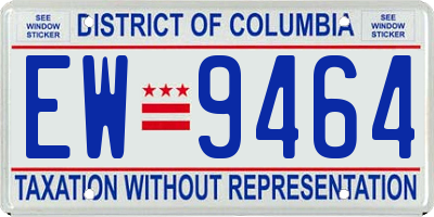 DC license plate EW9464