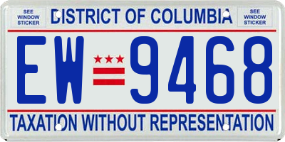 DC license plate EW9468