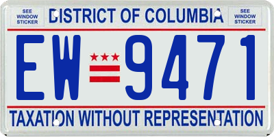 DC license plate EW9471