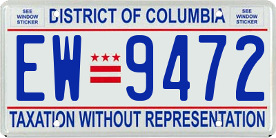 DC license plate EW9472