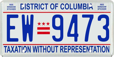 DC license plate EW9473