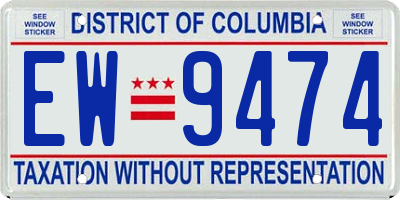 DC license plate EW9474